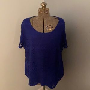 Royal Blue crochet Tshirt xxl